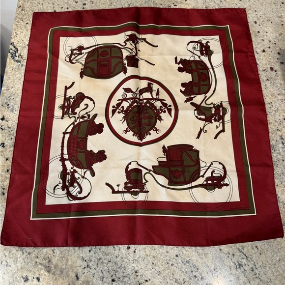 Les Parfums HERMES Silk Horse Carriage Scarf - Picture 1 of 4